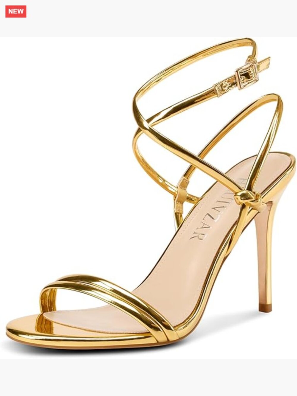 Strappy Lace-up Stiletto Heel Sandals Open Toe Ankle Strap 3.9 Inch Heels